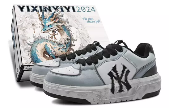 Кроссовки MLB Chunky Liner Skateboarding Shoes Unisex Low-top Gray, синий