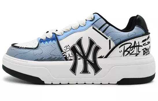 Кроссовки MLB Chunky Liner Skateboarding Shoes Unisex Low-top Washed Blue, синий