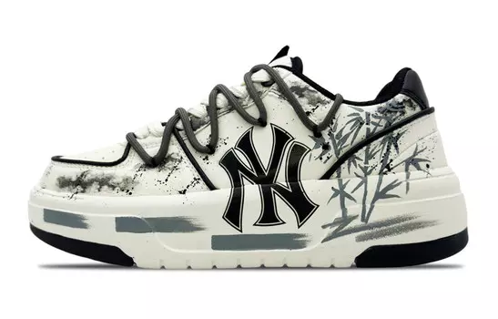 Кроссовки MLB Chunky Liner Skateboarding Shoes Unisex Low-top Black/white/gray, белый