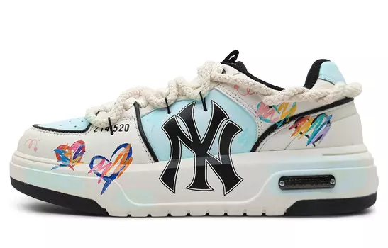 Кроссовки MLB Chunky Liner Skateboarding Shoes Unisex Low-top Black/white, синий