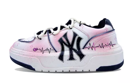 Кроссовки MLB Chunky Liner Skateboarding Shoes Unisex Low-top Black/pink, розовый