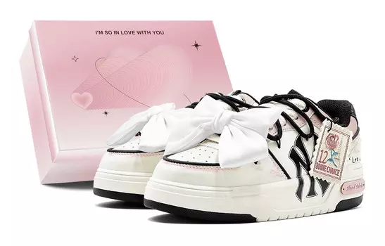 Кроссовки MLB Chunky Liner Skateboarding Shoes Unisex Low-top Black/pink/white, розовый