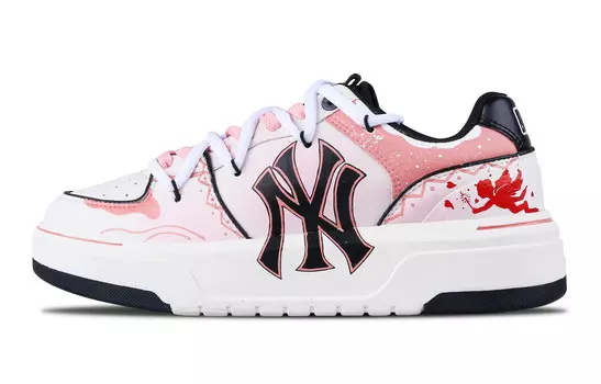 Кроссовки MLB Chunky Liner Skateboarding Shoes Unisex Low-top Black, розовый