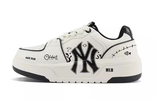 Кроссовки MLB Chunky Liner Skateboarding Shoes Unisex Low-top White/black, белый