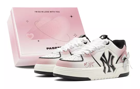 Кроссовки MLB Chunky Liner Skateboarding Shoes Unisex Low-top Silver, розовый