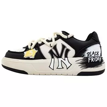 Кроссовки MLB Chunky Liner Skateboarding Shoes Unisex Low-top Black / White, желтый