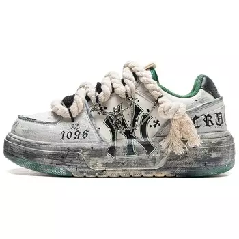 Кроссовки MLB Chunky Liner Skateboarding Shoes Unisex Low-top White/Green, зеленый