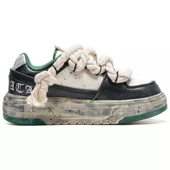 Кроссовки MLB Chunky Liner Skateboarding Shoes Unisex Low-top White/green, зеленый