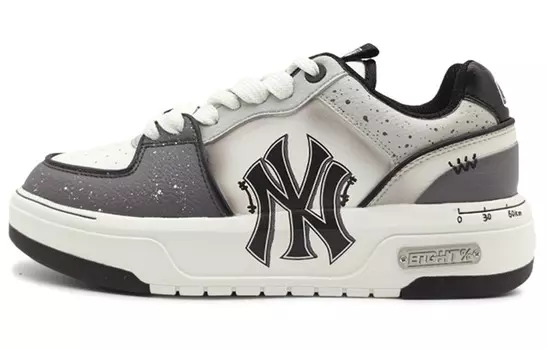 Кроссовки MLB Chunky Liner Skateboarding Shoes Unisex Low-top White/gray, темно-серый