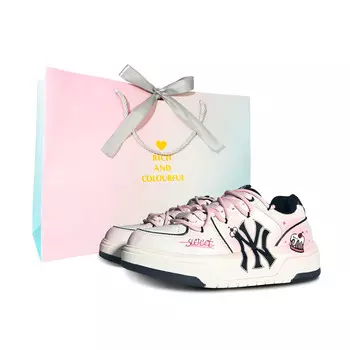 Кроссовки MLB Chunky Liner Skateboarding Shoes Unisex Low-top White/pink, цвет Sweetheart cake