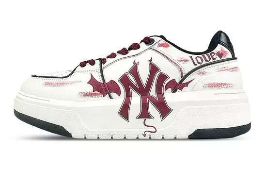 Кроссовки MLB Chunky Liner Skateboarding Shoes Unisex Low-top Black/Red, белый