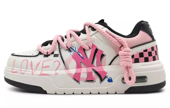 Кроссовки MLB Chunky Liner Skateboarding Shoes Unisex Low-top Black/white, розовый