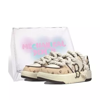 Кроссовки MLB Chunky Liner Skateboarding Shoes Unisex Low-top Beige, коричневый
