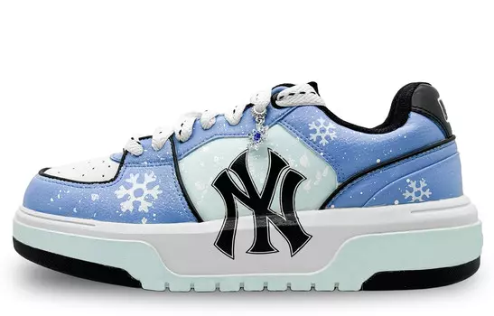 Кроссовки MLB Chunky Liner Skateboarding Shoes Unisex Low-top White, голубой