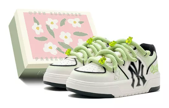 Кроссовки MLB Chunky Liner Skateboarding Shoes Unisex Low-top Black/white/green, цвет Keylime