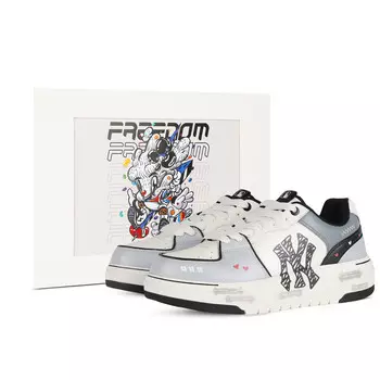 Кроссовки MLB Chunky Liner Skateboarding Shoes Unisex Low-top Gray/White/Black, серый/белый/черный