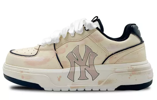 Кроссовки MLB Chunky Liner Skateboarding Shoes Unisex Low-top White, цвет Apricot