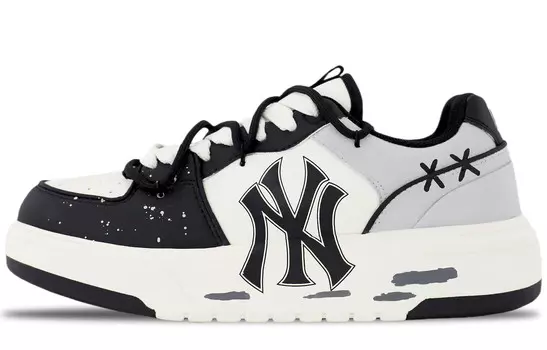 Кроссовки MLB Chunky Liner Skateboarding Shoes Unisex Low-top White, черный