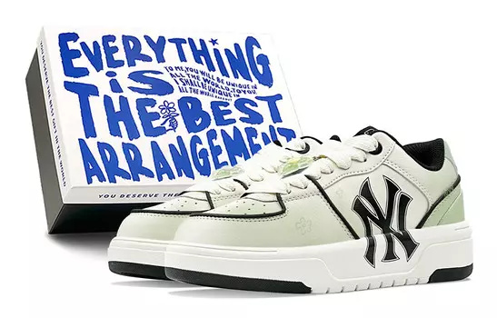 Кроссовки MLB Chunky Liner Skateboarding Shoes Unisex Low-top White, зеленый