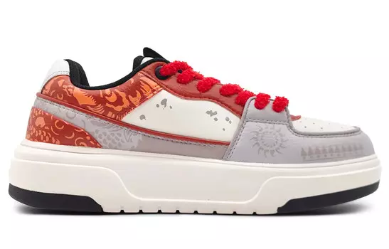 Кроссовки MLB Chunky Liner Skateboarding Shoes Unisex Low-top White/Red/Gray, серый