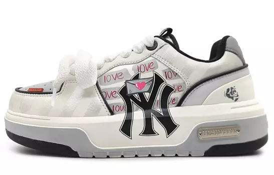 Кроссовки MLB Chunky Liner Skateboarding Shoes Unisex Low-top White, белый/серый