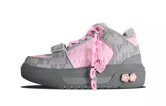 Кроссовки MLB Chunky Liner Skateboarding Shoes Unisex Low-top Gray/Pink, серый