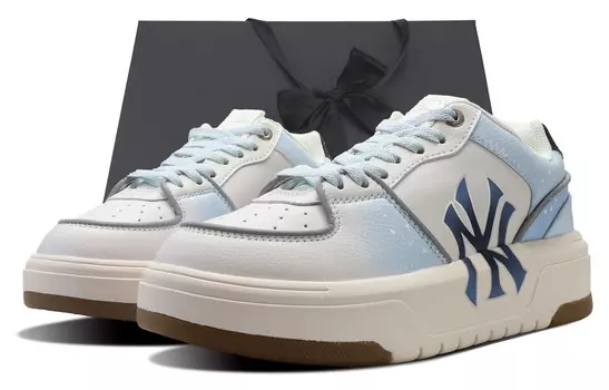 Кроссовки MLB Chunky Liner Skateboarding Shoes Unisex Low-top White, синий