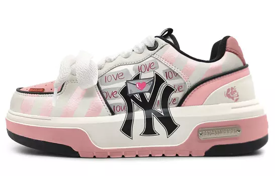 Кроссовки MLB Chunky Liner Skateboarding Shoes Unisex Low-top White/black, розовый