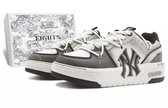 Кроссовки MLB Chunky Liner Skateboarding Shoes Unisex Low-top White/gray, темно-серый