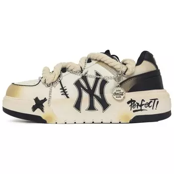 Кроссовки MLB Chunky Liner Skateboarding Shoes Unisex Low-top Black/beige, бежевый/черный