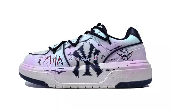 Кроссовки MLB Chunky Liner Skateboarding Shoes Unisex Low-top Blue, черный