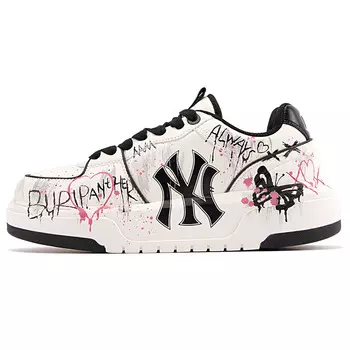 Кроссовки MLB Chunky Liner Skateboarding Shoes Unisex Low-top White/black, черный/белый