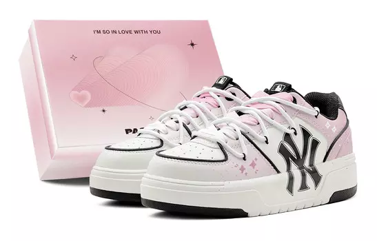 Кроссовки MLB Chunky Liner Skateboarding Shoes Unisex Low-top Black/white/pink, розовый