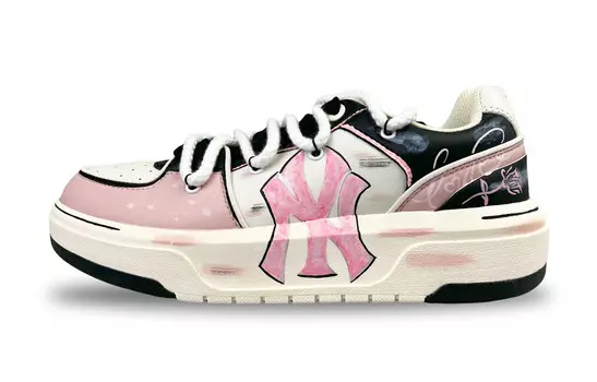 Кроссовки MLB Chunky Liner Skateboarding Shoes Unisex Low-top White/pink, светло-фиолетовый