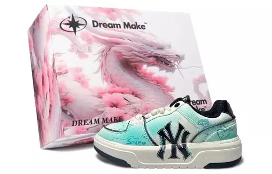 Кроссовки MLB Chunky Liner Skateboarding Shoes Unisex Low-top White/Blue, белый/синий