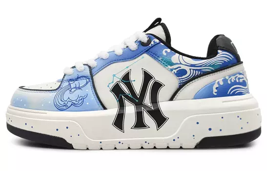 Кроссовки MLB Chunky Liner Skateboarding Shoes Unisex Low-top Black/white, синий