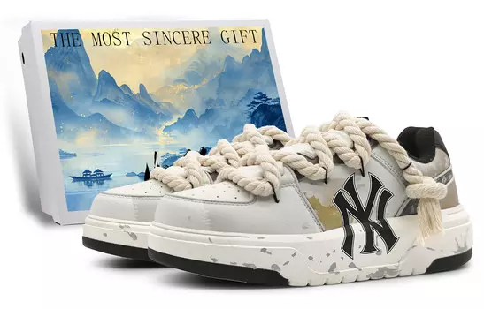 Кроссовки MLB Chunky Liner Skateboarding Shoes Unisex Low-top Brown, коричневый