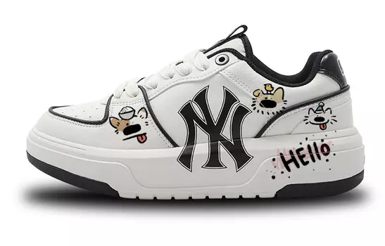 Кроссовки MLB Chunky Liner Skateboarding Shoes Unisex Low-top White/Black, белый/черный