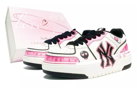 Кроссовки MLB Chunky Liner Skateboarding Shoes Unisex Low-top Pink/white/black, фуксия