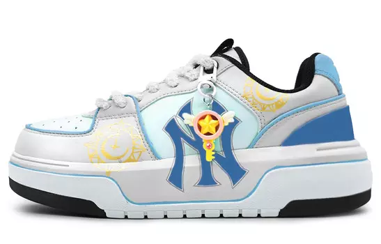 Кроссовки MLB Chunky Liner Skateboarding Shoes Unisex Low-top Gray, голубой