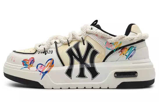 Кроссовки MLB Chunky Liner Skateboarding Shoes Unisex Low-top Black/white, желтый