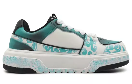 Кроссовки MLB Chunky Liner Skateboarding Shoes Unisex Low-top White/black, зеленый