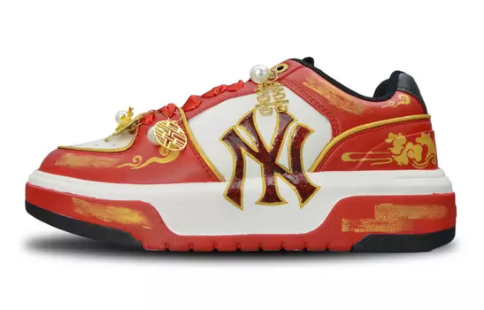 Кроссовки MLB Chunky Liner Skateboarding Shoes Unisex Low-top Red Gold, золотой