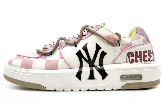 Кроссовки MLB Chunky Liner Skateboarding Shoes Unisex Low-top White/black, цвет Light rice flour