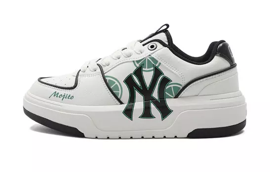 Кроссовки MLB Chunky Liner Skateboarding Shoes Unisex Low-top Black/White/Green, зеленый