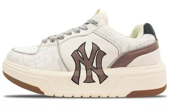 Кроссовки MLB Chunky Liner Skateboarding Shoes Unisex Low-top Brown, белый