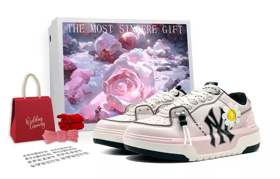 Кроссовки MLB Chunky Liner Skateboarding Shoes Unisex Low-top Rice/powder/black, черный