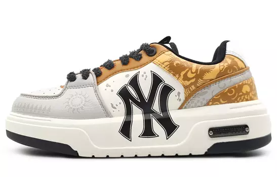 Кроссовки MLB Chunky Liner Skateboarding Shoes Unisex Low-top White/black, желтый/серый