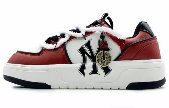 Кроссовки MLB Chunky Liner Skateboarding Shoes Unisex Low-top Red Black, темно-красный