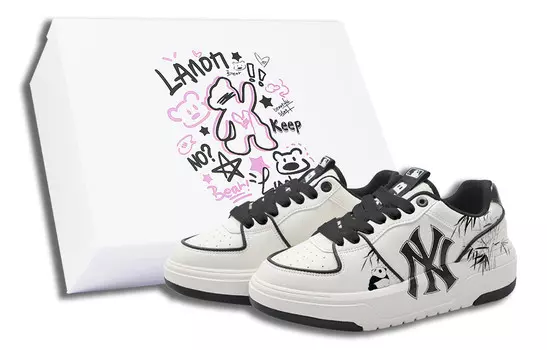 Кроссовки MLB Chunky Liner Skateboarding Shoes Unisex Low-top White/Black, белый/черный